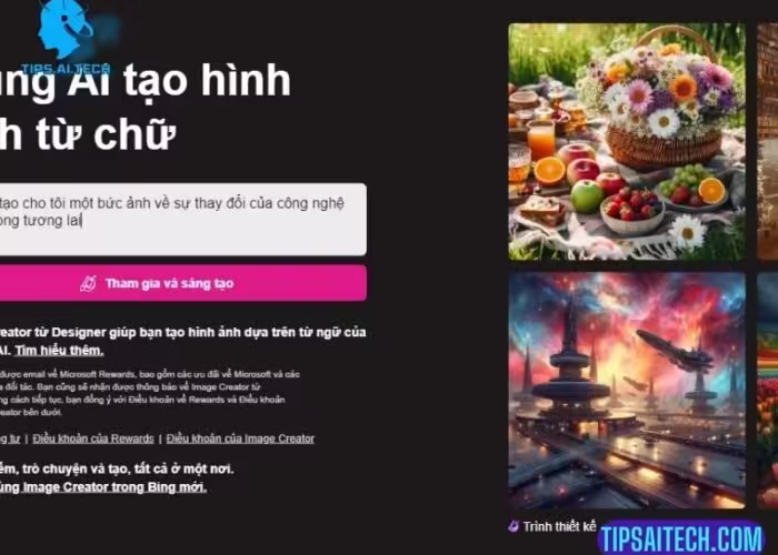 tạo hình ảnh từ văn bản với bing image AI Creator