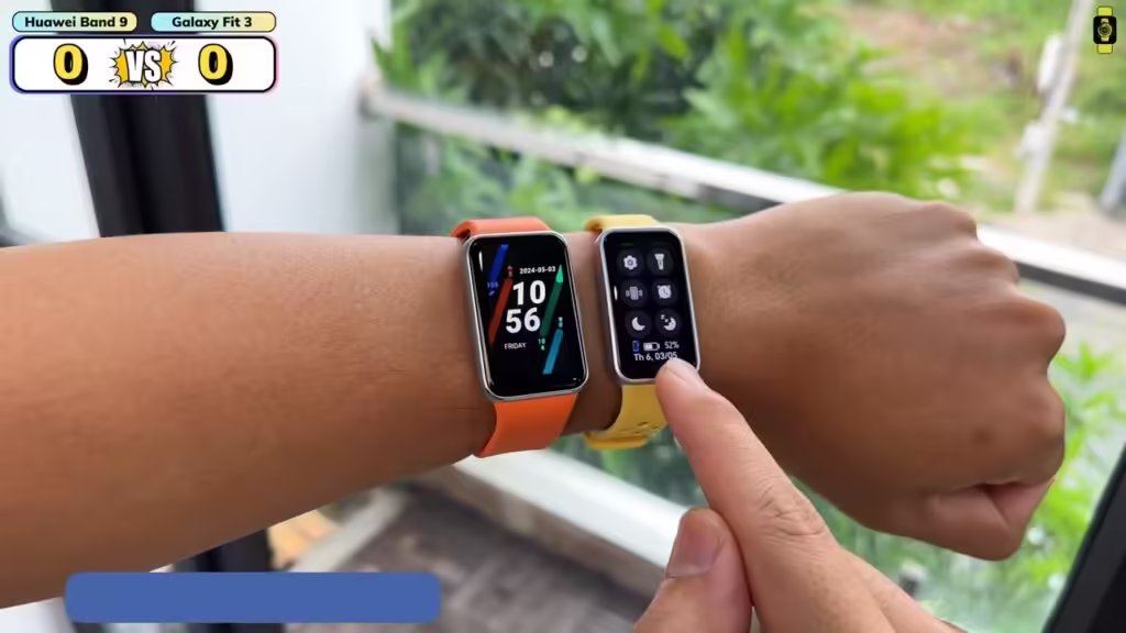 So Sánh trên tay Huawei Band 9 vs Galaxy Fit 3