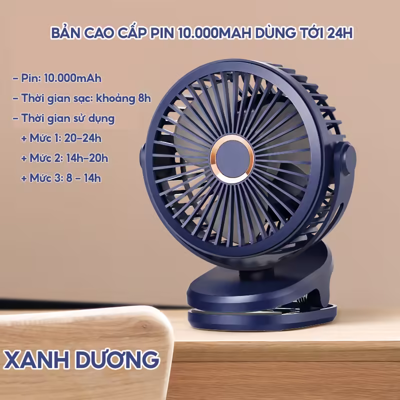 Đánh giá quạt tích điện mini để bàn quạt kẹp bàn xoay 360 giải pháp làm mát tiện lợi