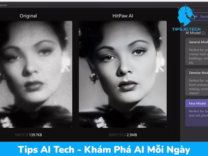 Hitpaw foto ai Biến ảnh mờ thành sắc nét chuyên nghiệp