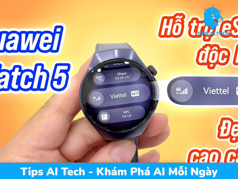 Huawei Watch 5: có eSIM độc lập hoặc multi SIM, đẹp, có NFC