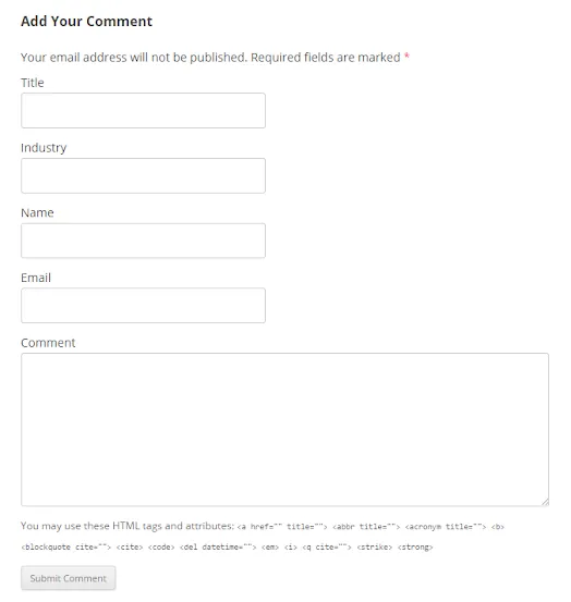Kết quả sau khi thêm trường vào comment