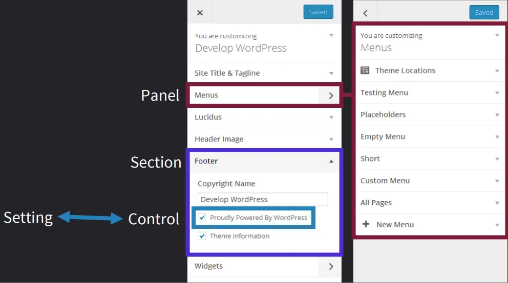 Cấu trúc Customizer