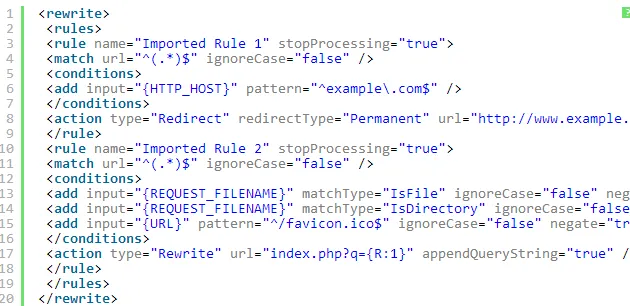 Chuyển đổi .htaccess sang web.config