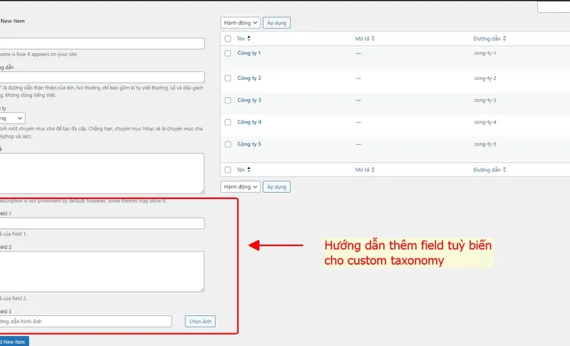 Nâng Cấp Taxonomy WordPress: Tích Hợp Custom Field Mạnh Mẽ, Miễn Phí