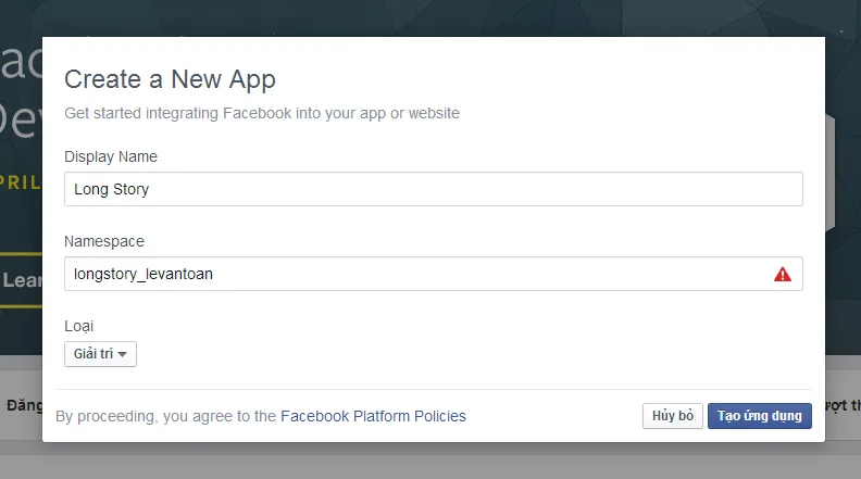 Tạo App - Bước 2
