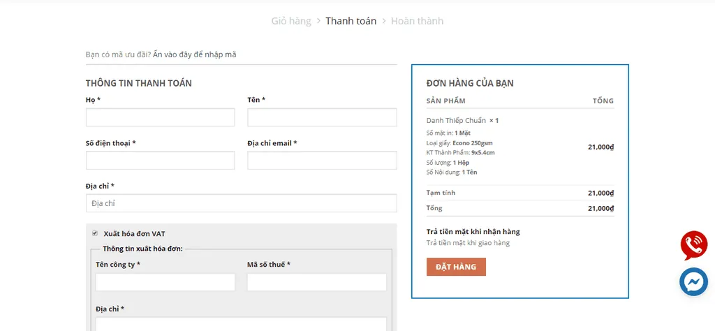 Kết quả sau khi thêm chức năng xuất hóa đơn VAT