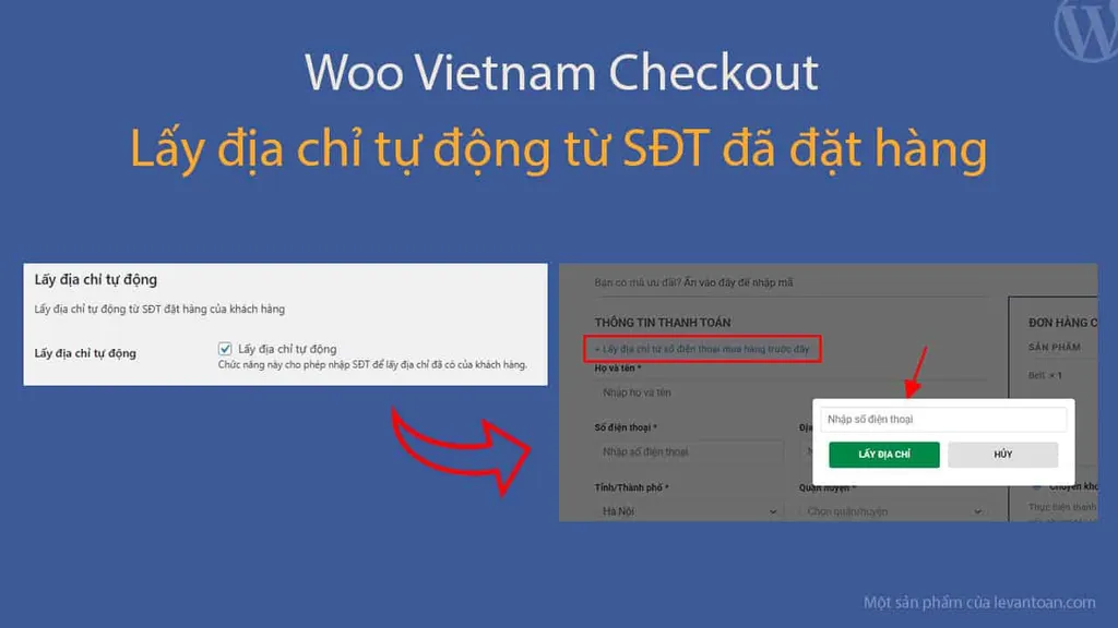 Lấy địa chỉ tự động từ SĐT đã đặt hàng