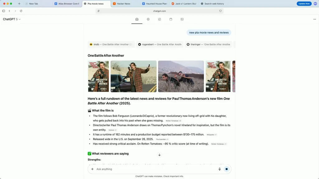 ChatGPT Atlas search results
