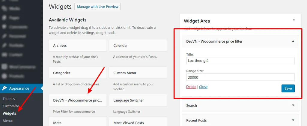 setting-woocommerce-price-filter