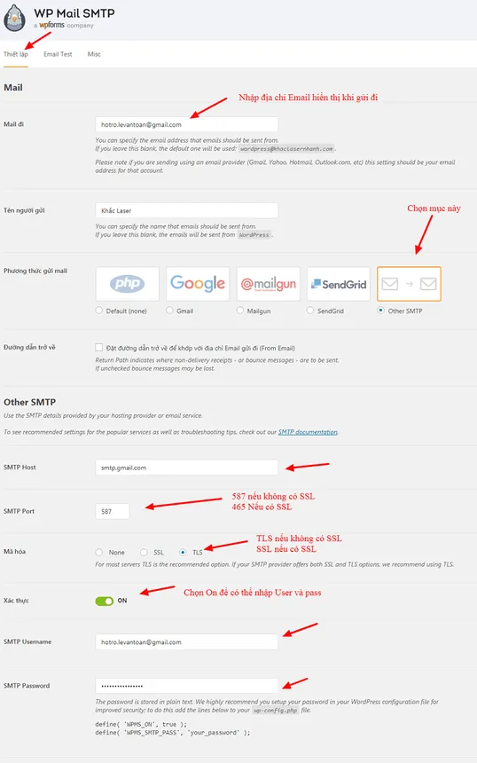 Cấu hình WP Mail SMTP với Gmail qua mật khẩu ứng dụng (giao diện mới)