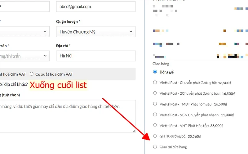 Tối ưu Trải nghiệm Thanh toán: Sắp xếp Giao hàng Tận nơi Xuống Cuối