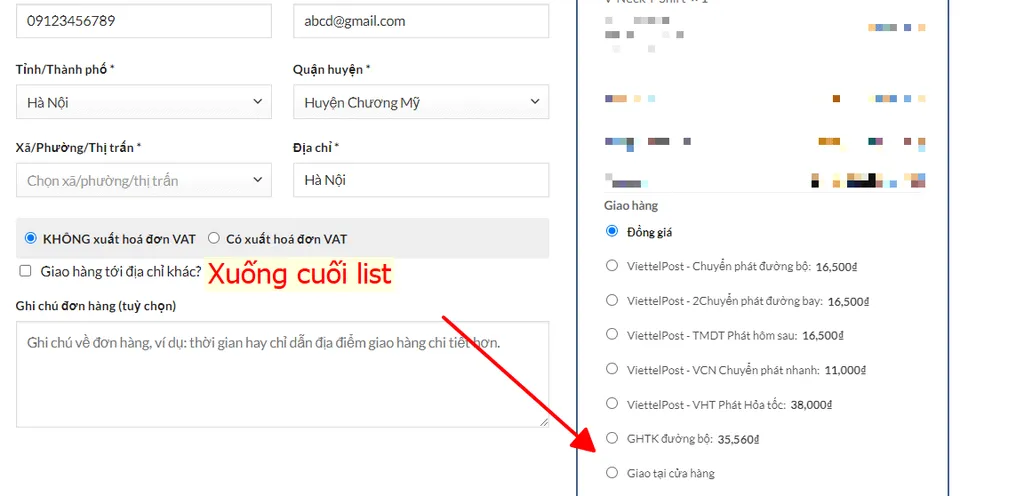 Sắp xếp giao hàng tận nơi