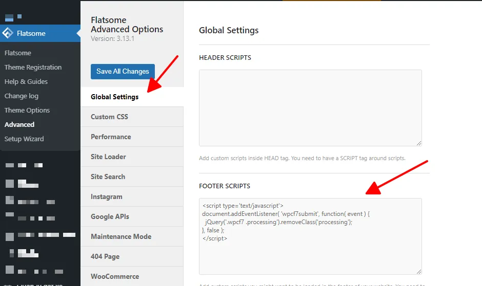 Vị trí chèn code