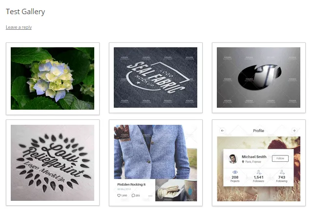 Kết quả thay đổi kích thước ảnh gallery