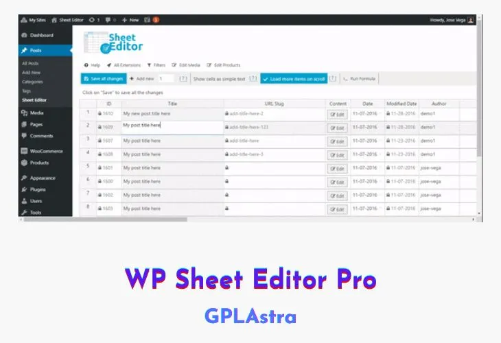 WP Sheet Editor Pro: Tối ưu quản lý nội dung WordPress hiệu quả