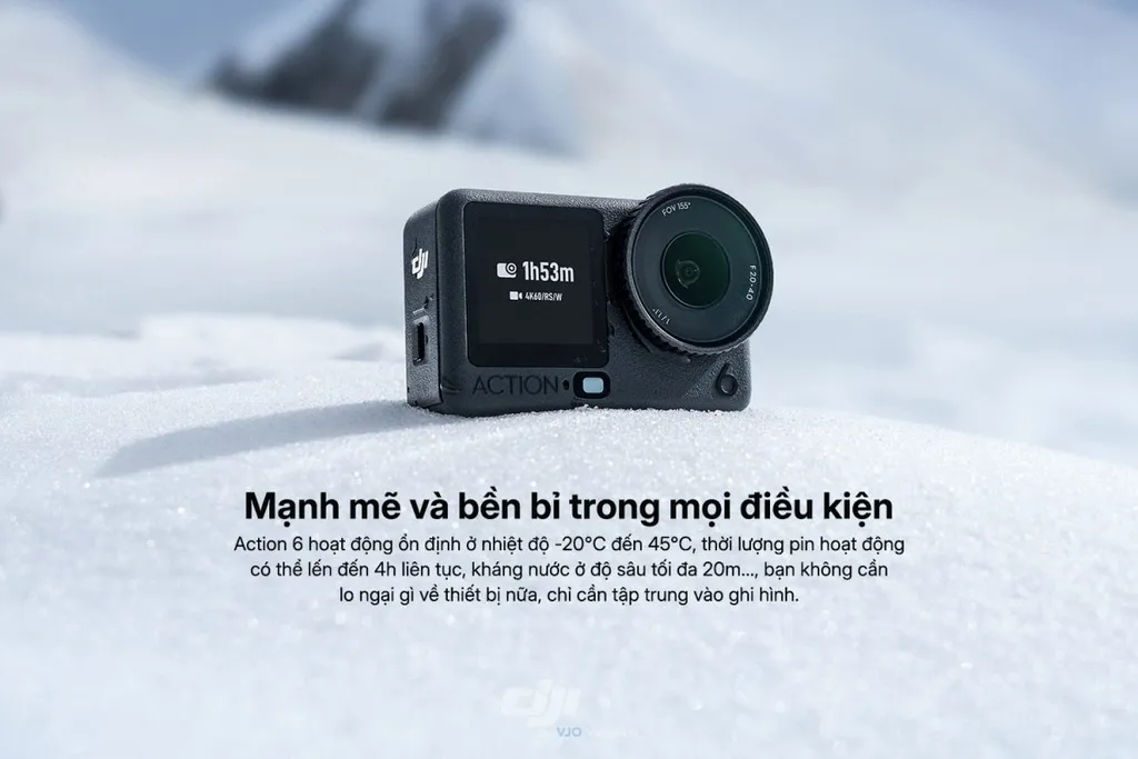 Camera hành động Action 6 hoạt động mạnh mẽ và bền bỉ