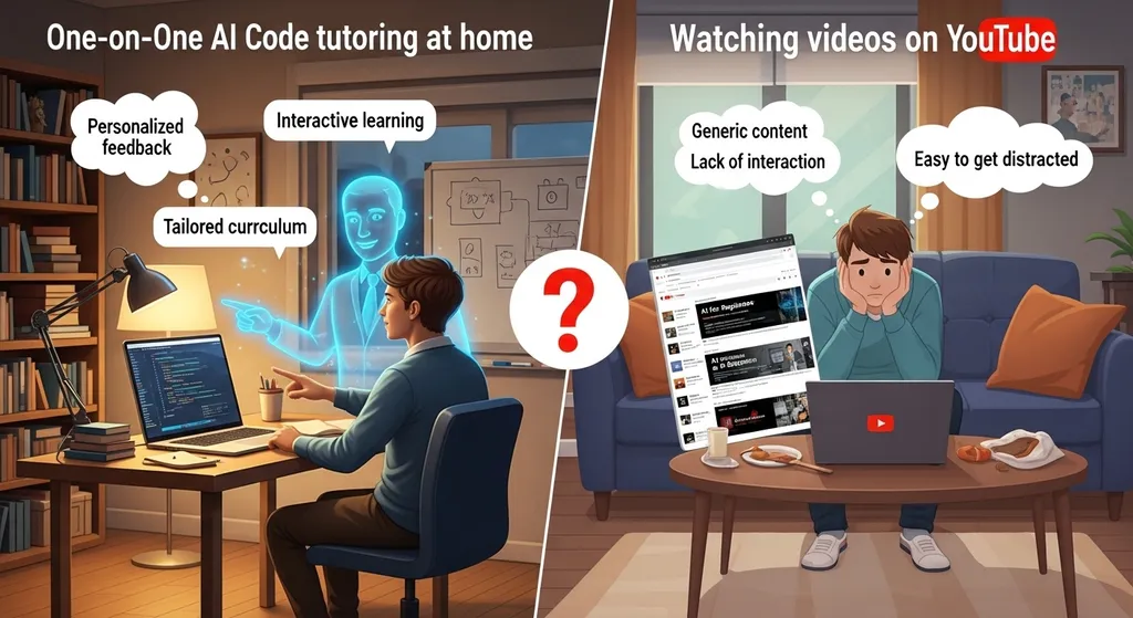 Tại sao nên học kèm AI Code 1-1 tại nhà thay vì xem video trên Youtube?