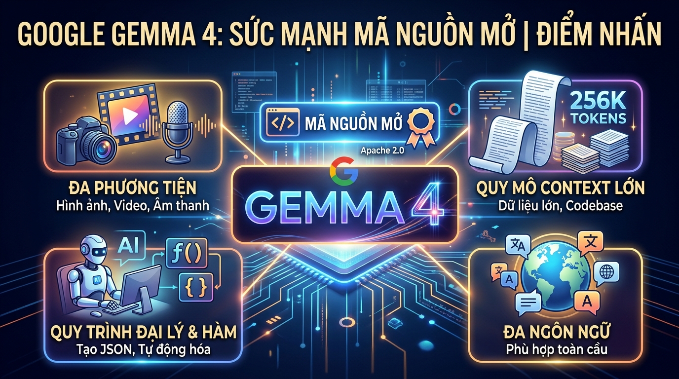 Google Gemma 4: Mô hình AI nguồn mở đầy tiềm năng