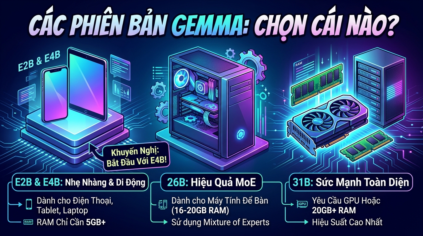 Các Phiên Bản Của Gemma