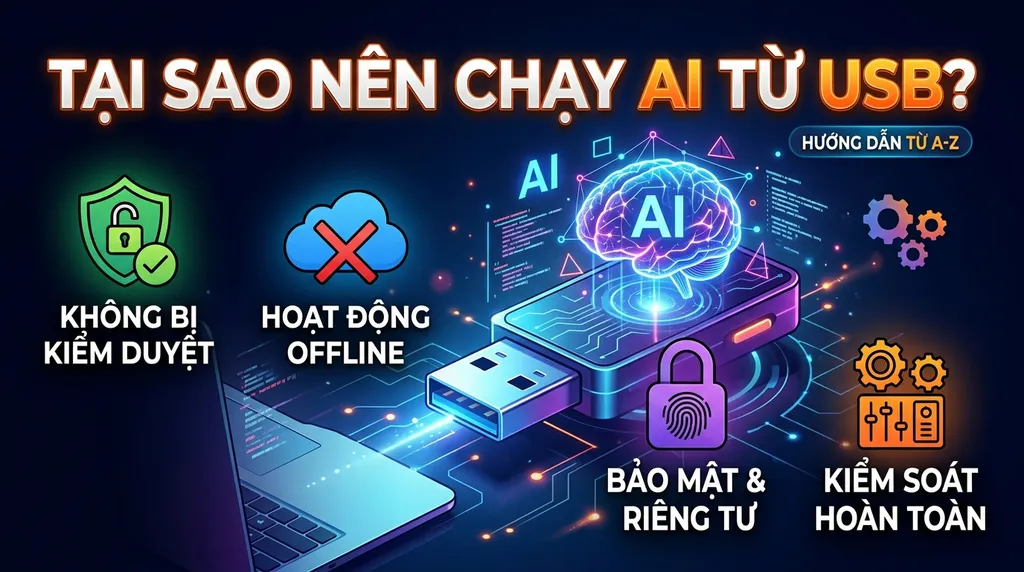 Chạy AI Không Kiểm Duyệt Từ USB: Hướng Dẫn Chi Tiết Để Có Trải Nghiệm AI Hoàn Toàn Riêng Tư