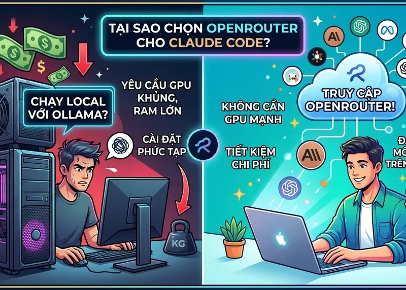 Sử dụng Claude Code Miễn Phí (hoặc Cực Rẻ) với OpenRouter: Không cần GPU, Không tốn phí đăng ký