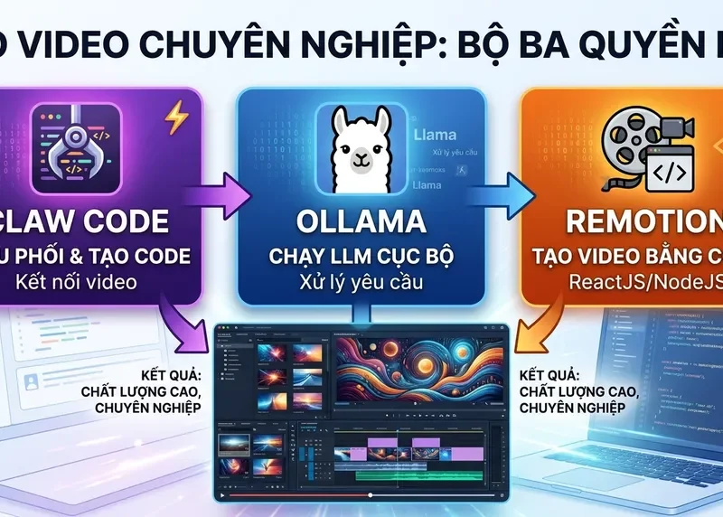 Thay đổi cách tạo video mãi mãi: AI, Claw Code, Ollama và Remotion