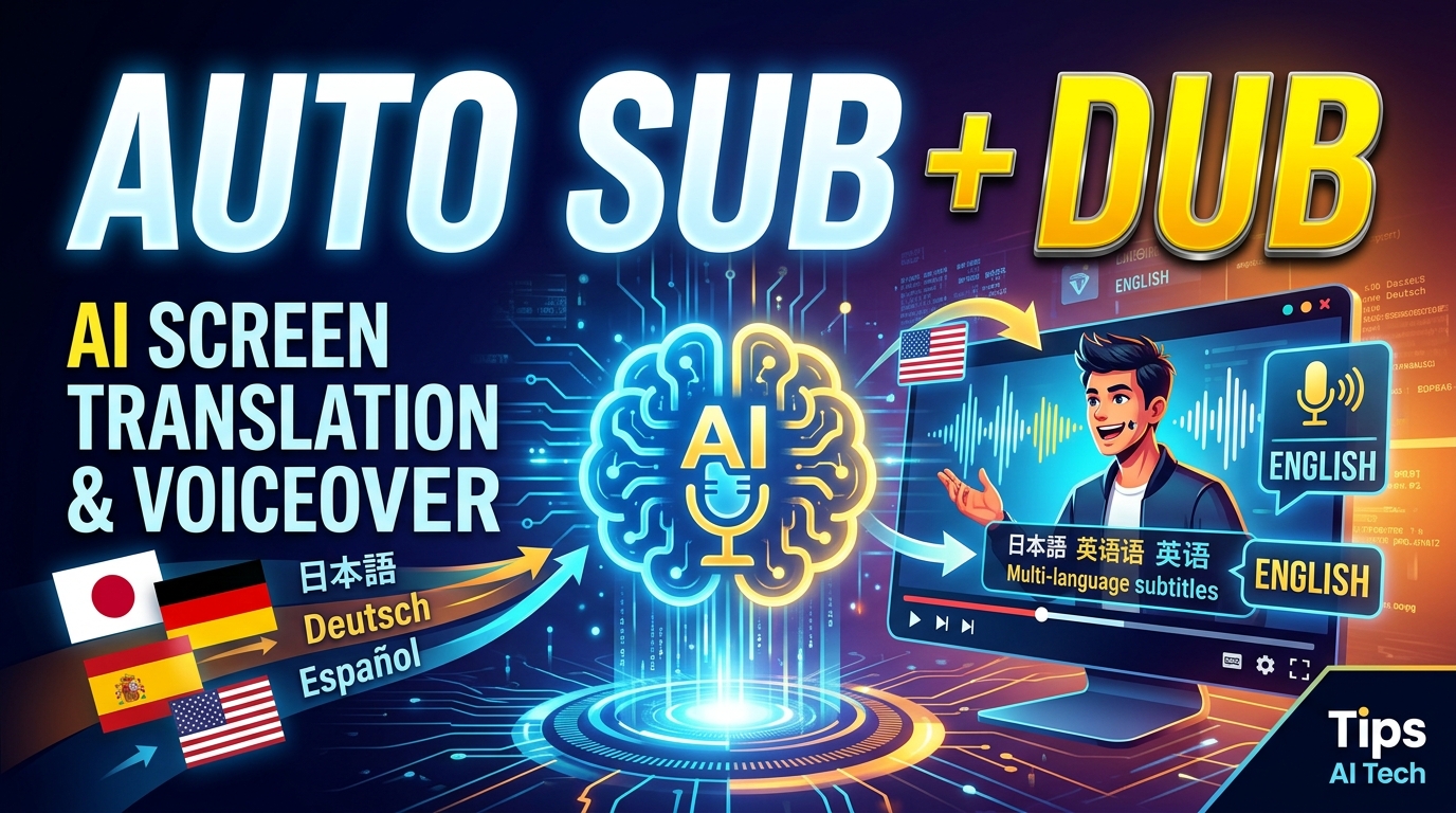 AutoSub - Dub: Giải pháp dịch màn hình và lồng tiếng AI từ Tips AI Tech