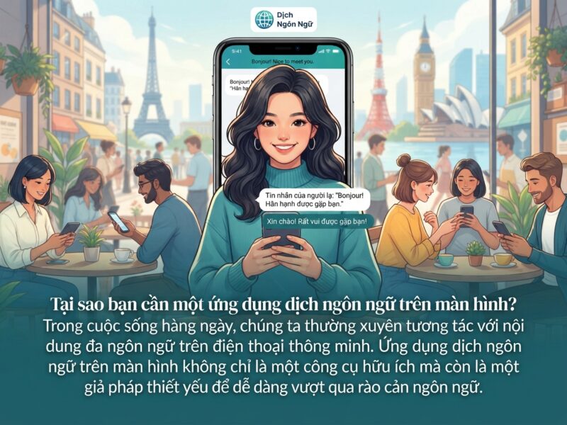 App dịch ngôn ngữ trên màn hình điện thoại tiện lợi