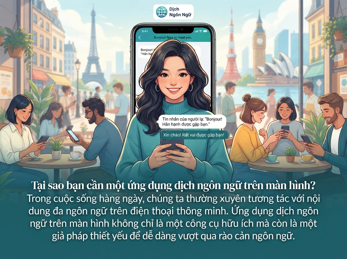 App dịch ngôn ngữ trên màn hình điện thoại tiện lợi