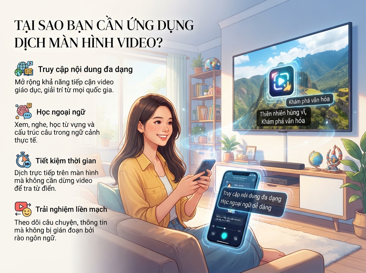 Vì sao bạn cần một app dịch màn hình video?