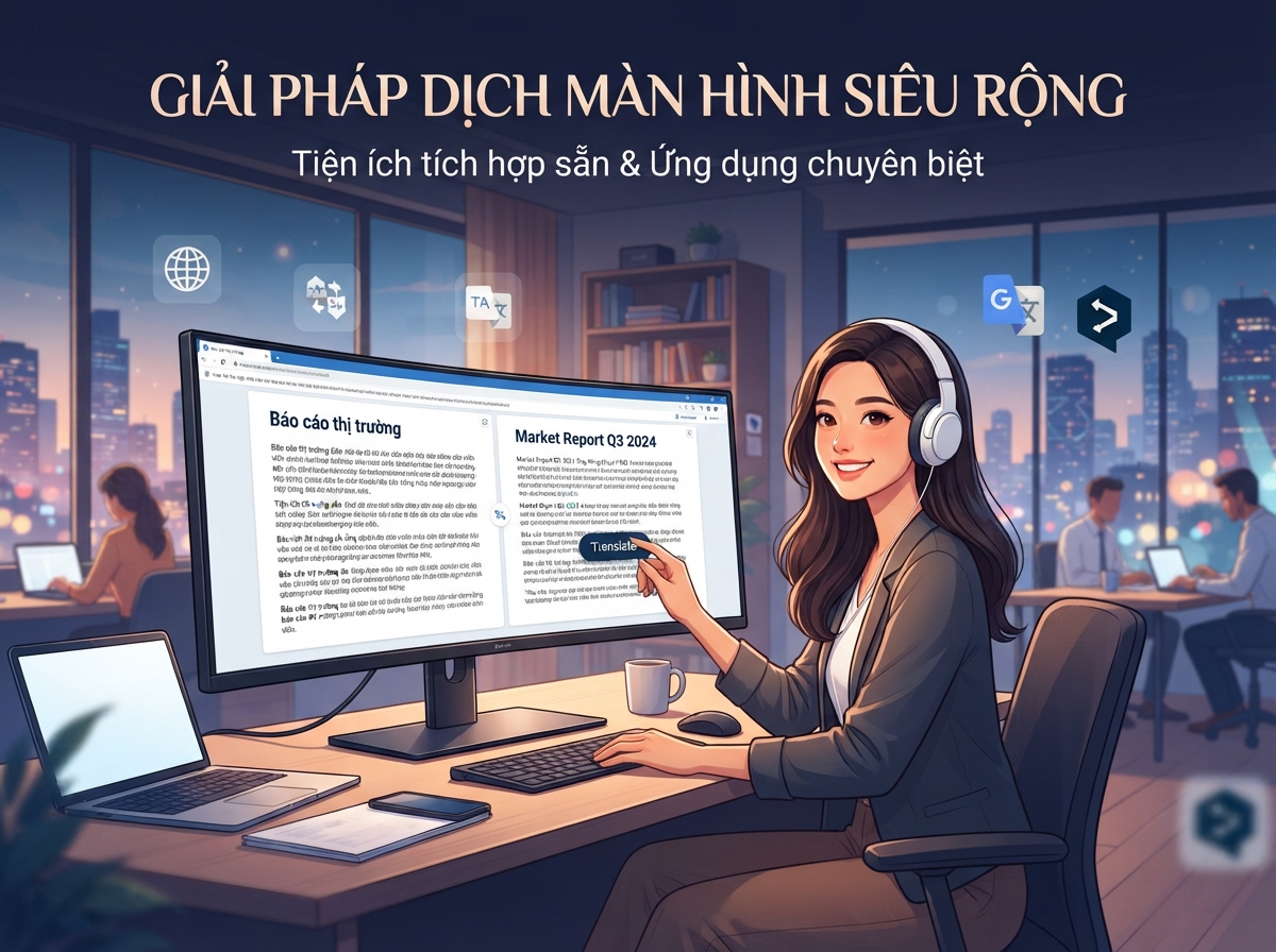 Các phương pháp dịch màn hình ultrawide tiện lợi