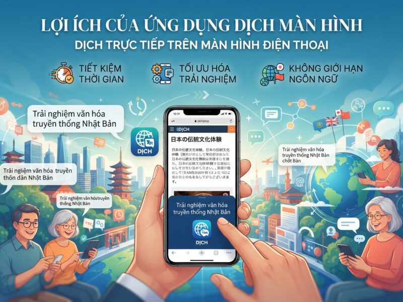 App dịch trên màn hình điện thoại tiện lợi
