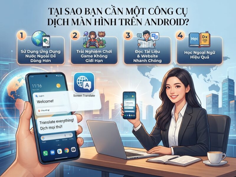 Phần mềm dịch màn hình cho Android giúp đọc nhanh chóng