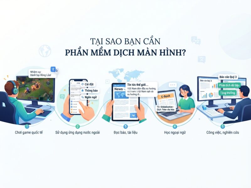 Phần mềm dịch qua màn hình giúp đọc hiểu ngay