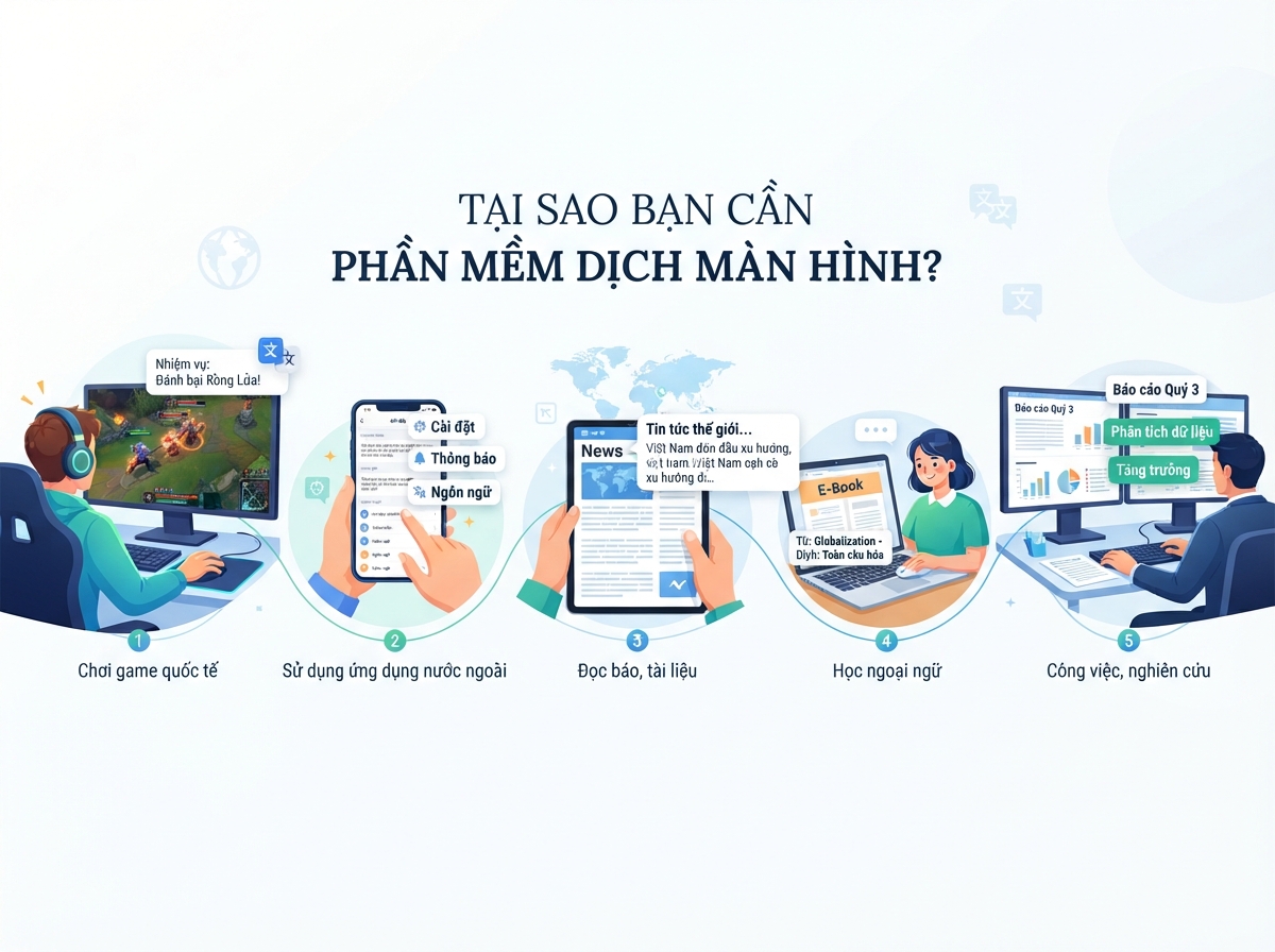 Phần mềm dịch qua màn hình giúp đọc hiểu ngay