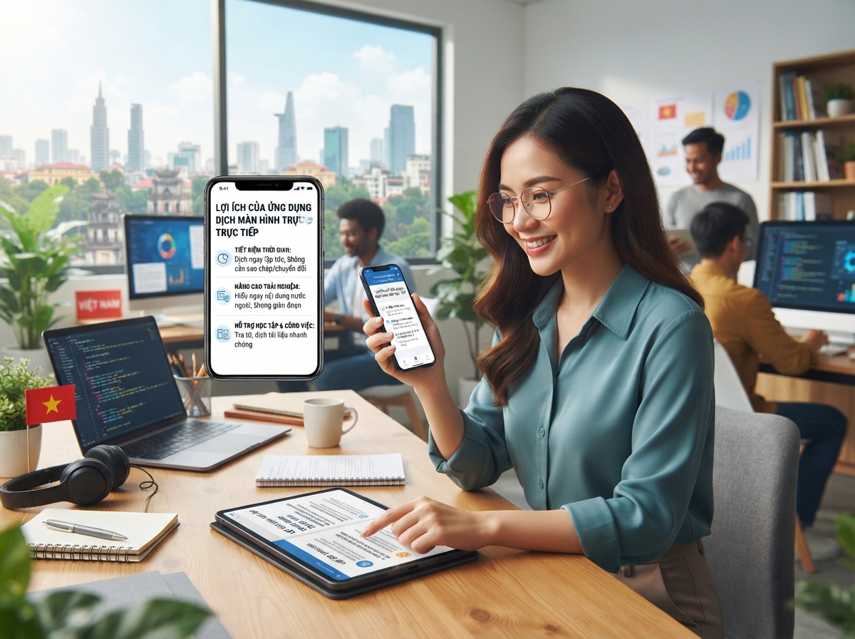 App dịch trực tiếp trên màn hình điện thoại hiệu quả