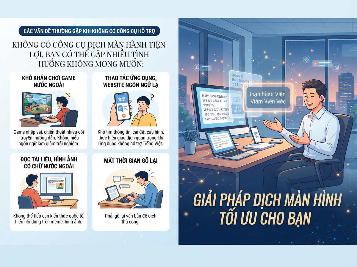 Các phương pháp và công cụ dịch màn hình phổ biến