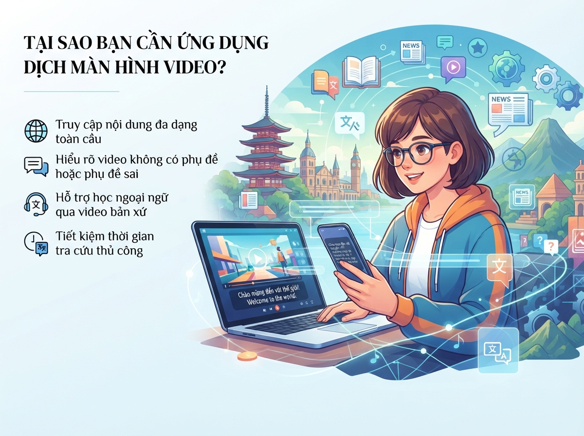 Tại sao cần một ứng dụng dịch màn hình video?