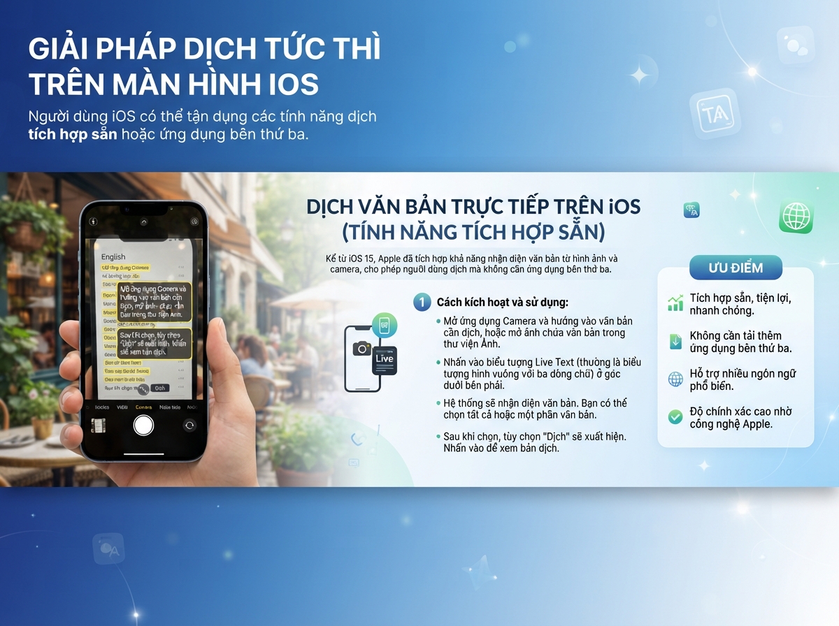Giải pháp dịch màn hình tức thời trên iOS