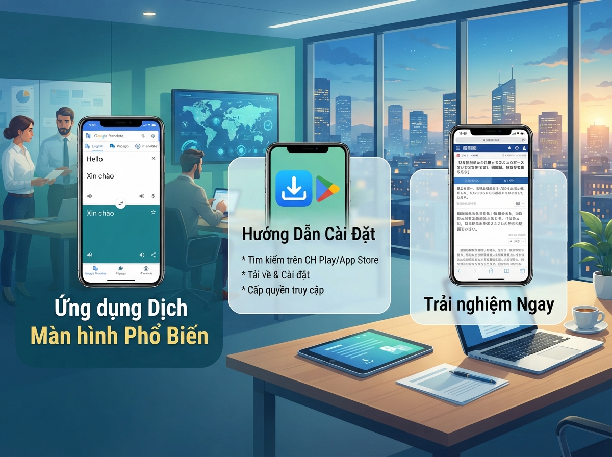 Cách thiết lập và sử dụng app dịch màn hình hiệu quả