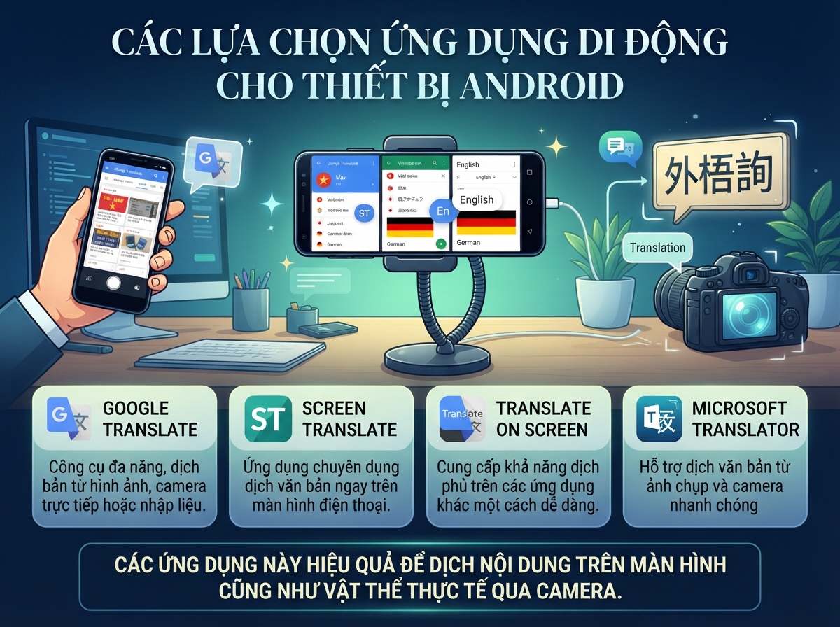 Các lựa chọn ứng dụng di động cho thiết bị Android
