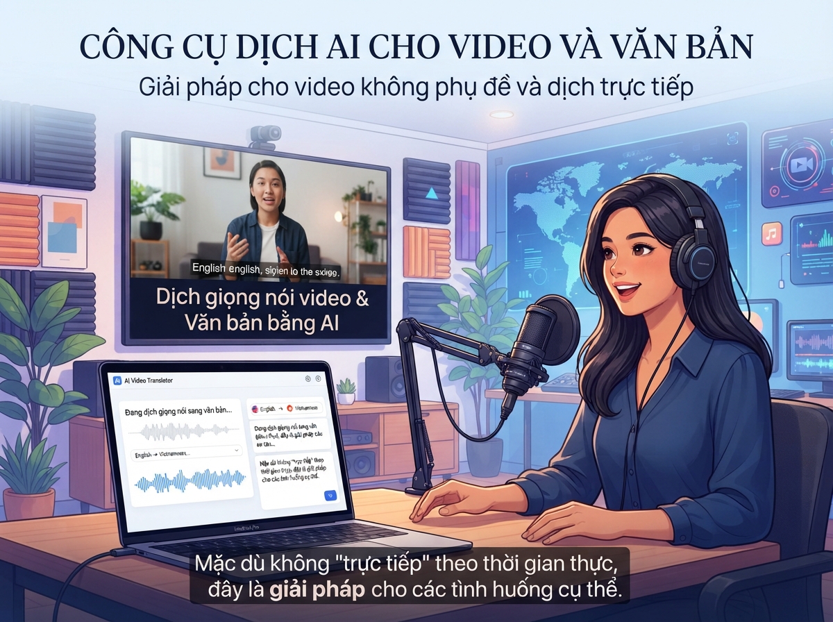Các công cụ dịch thuật AI cho giọng nói và văn bản video
